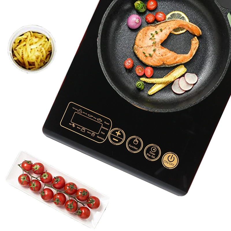 1800W Portable Induction Cooktop Ultra Slim Single Electric Countertop Burner with Digital Timer and Adjustable Temperature Control